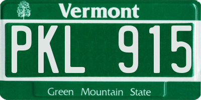 VT license plate PKL915