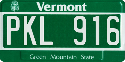 VT license plate PKL916