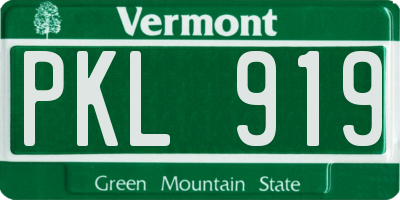 VT license plate PKL919