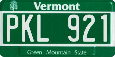 VT license plate PKL921