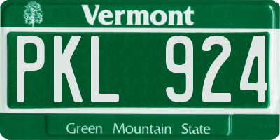 VT license plate PKL924