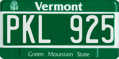 VT license plate PKL925