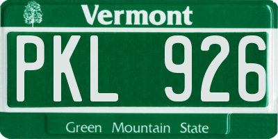 VT license plate PKL926