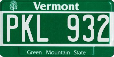 VT license plate PKL932