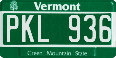 VT license plate PKL936