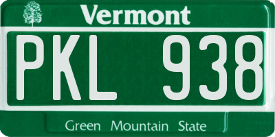 VT license plate PKL938