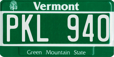 VT license plate PKL940