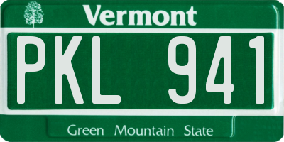VT license plate PKL941