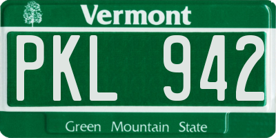 VT license plate PKL942