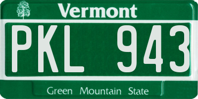 VT license plate PKL943