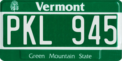 VT license plate PKL945