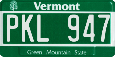 VT license plate PKL947