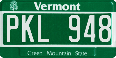 VT license plate PKL948