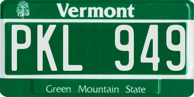 VT license plate PKL949