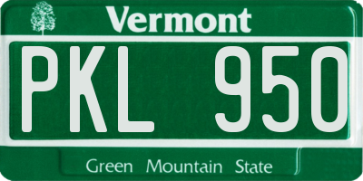 VT license plate PKL950