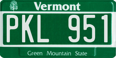 VT license plate PKL951