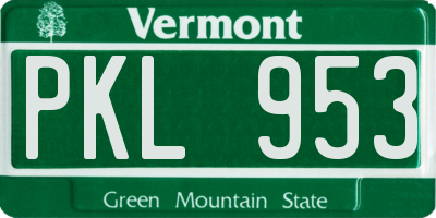 VT license plate PKL953