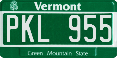 VT license plate PKL955