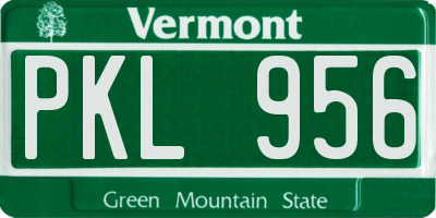 VT license plate PKL956