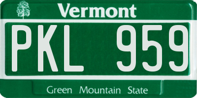 VT license plate PKL959
