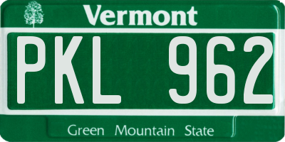VT license plate PKL962