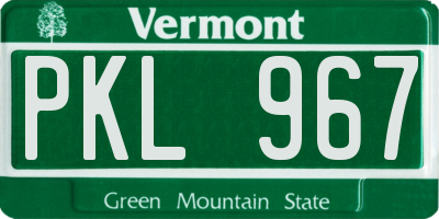 VT license plate PKL967