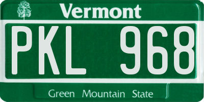 VT license plate PKL968