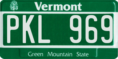 VT license plate PKL969