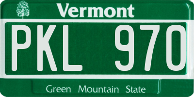 VT license plate PKL970