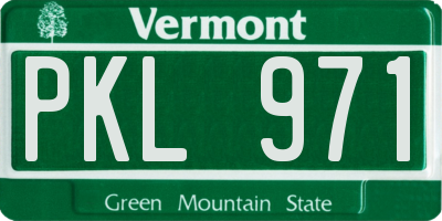 VT license plate PKL971