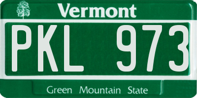 VT license plate PKL973