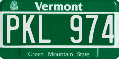 VT license plate PKL974