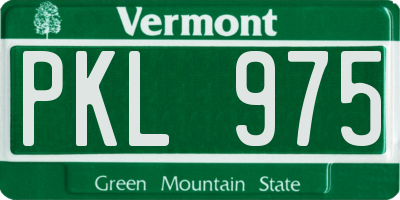 VT license plate PKL975