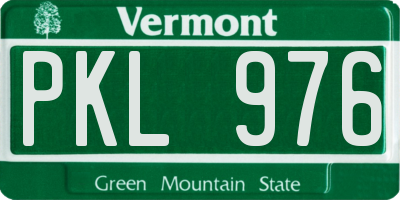 VT license plate PKL976