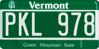 VT license plate PKL978