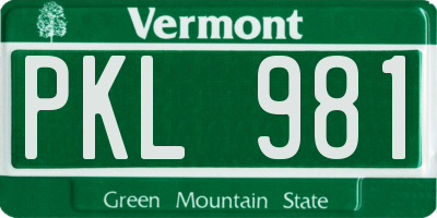 VT license plate PKL981