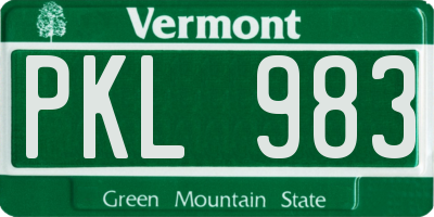 VT license plate PKL983