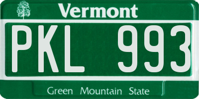 VT license plate PKL993