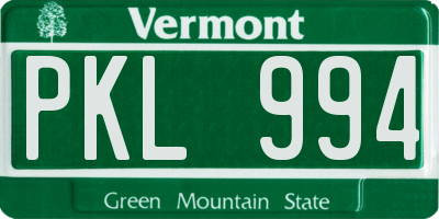 VT license plate PKL994