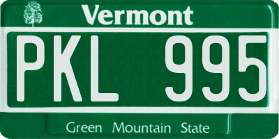 VT license plate PKL995