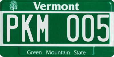 VT license plate PKM005