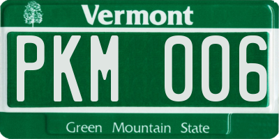 VT license plate PKM006