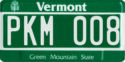 VT license plate PKM008