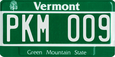 VT license plate PKM009