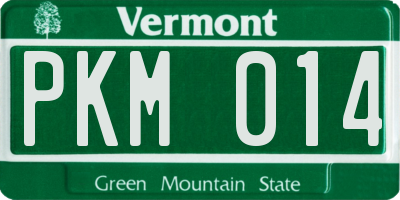 VT license plate PKM014