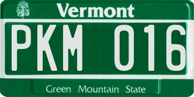 VT license plate PKM016
