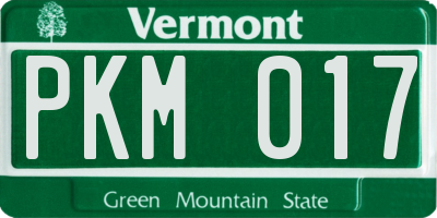 VT license plate PKM017