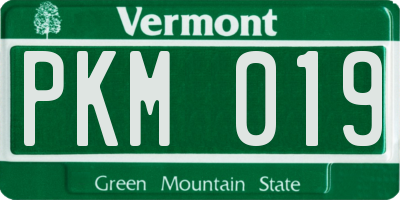 VT license plate PKM019