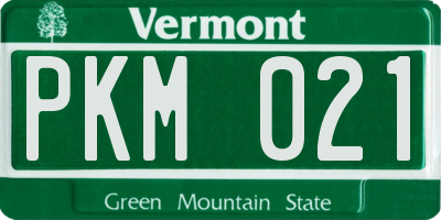 VT license plate PKM021