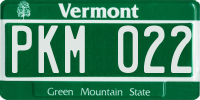 VT license plate PKM022